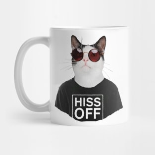 Punk Cat with round glasses Mug